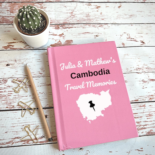 Cambodia Travel Journal • Personalized Trip Planner • Notebook with Name • Custom Vacation Diary