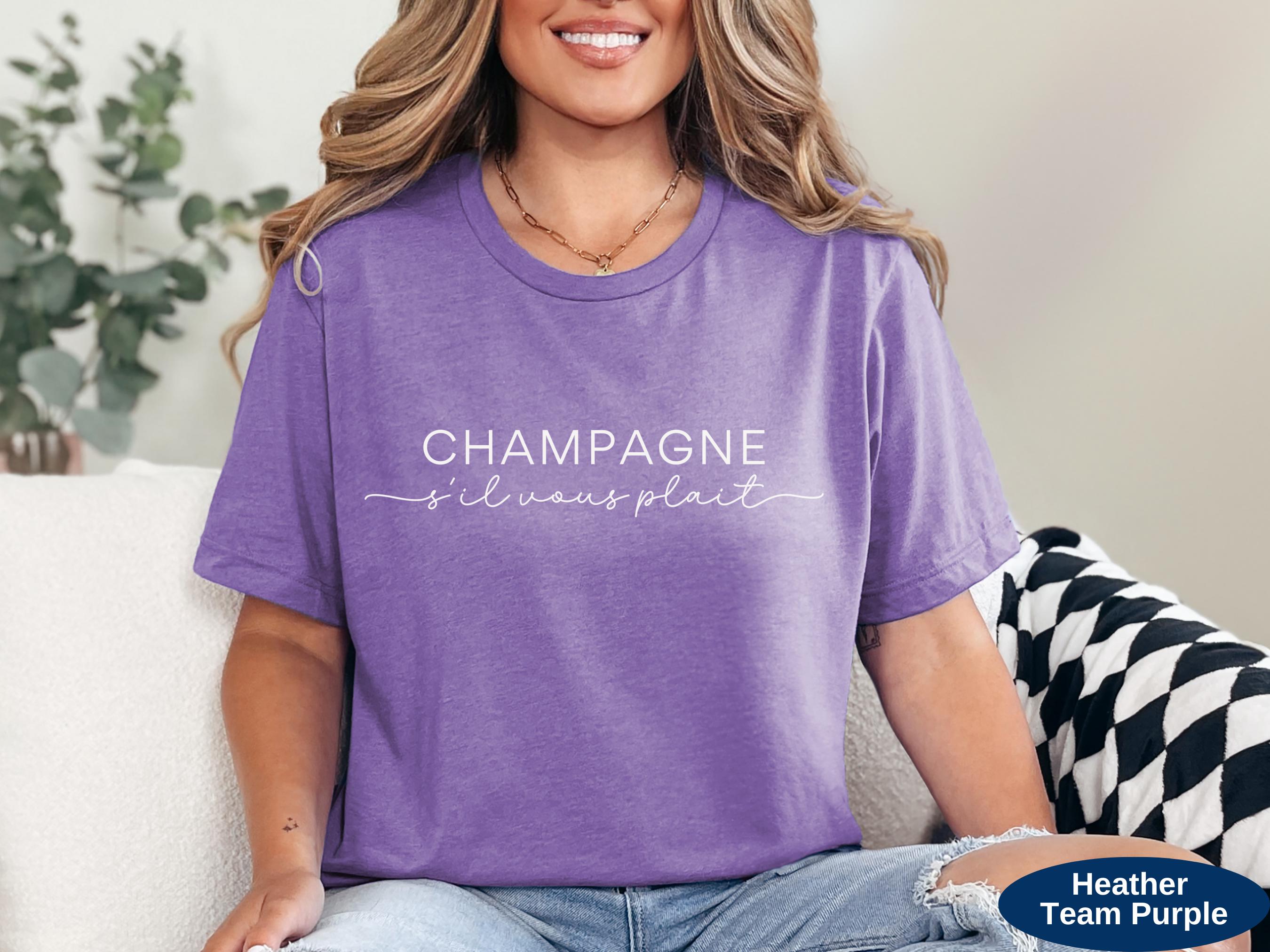 Champagne Please Shirt • French Tshirt • Minimalist • Oversized Tee for ...