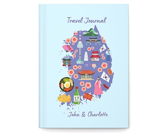 South Korea Travel Journal • Custom Vacation Notebook • Personalized Trip Planner • South Korea Map Sketchbook • Custom Vacation Diary