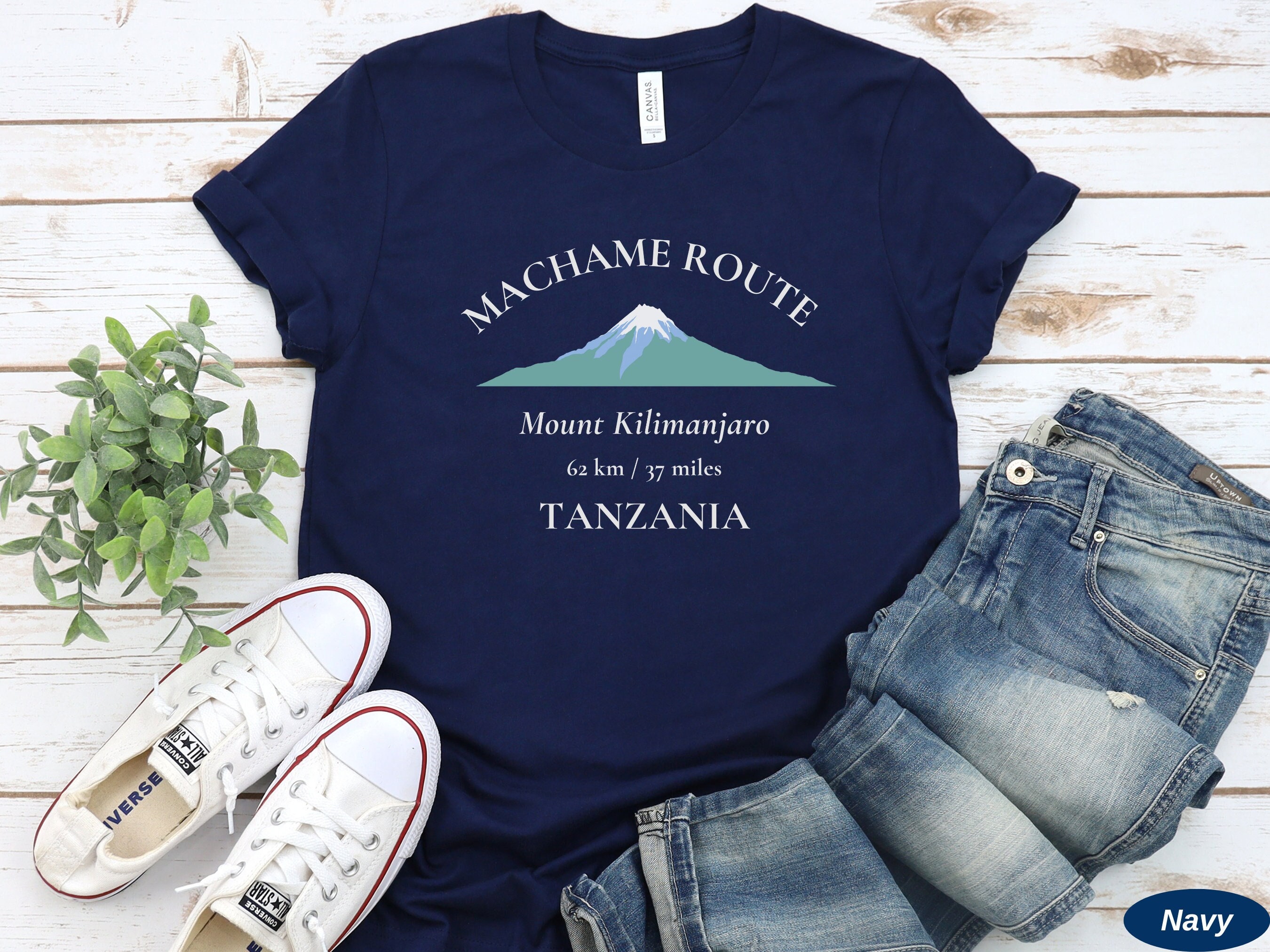 Machame Route Shirt Mount Kilimanjaro Tanzania T-shirt Trekking Tshirt  Unisex Softstyle Tee Hiking Gift 