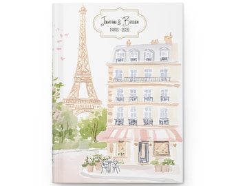 Custom Paris Journal, Custom Vacation Notebook, Personalized Paris Trip Planner, Paris Sketchbook, Paris Travel Gift, Honeymoon Journal
