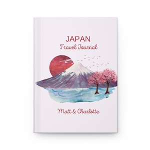 Custom Japan Travel Journal • Mount Fuji Vacation Notebook • Cherry Blossom • Personalized Trip Planner • Sketchbook • Diary • Memory Book