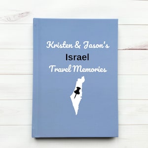 Israel Travel Journal • Personalized Trip Planner • Notebook with Name • Custom Vacation Diary • Gift For Couple • Tel Aviv • Jerusalem