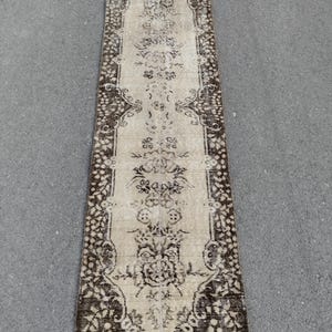 2x7 Runner, Vintage, Soft, Area, Pastel Rug, 2x7 Oushak, SmallRug, Kitchen Rug, 2x7 Turkish, Faded, Woven Rug Handmade Wool Rug 1.11x6.11ft,