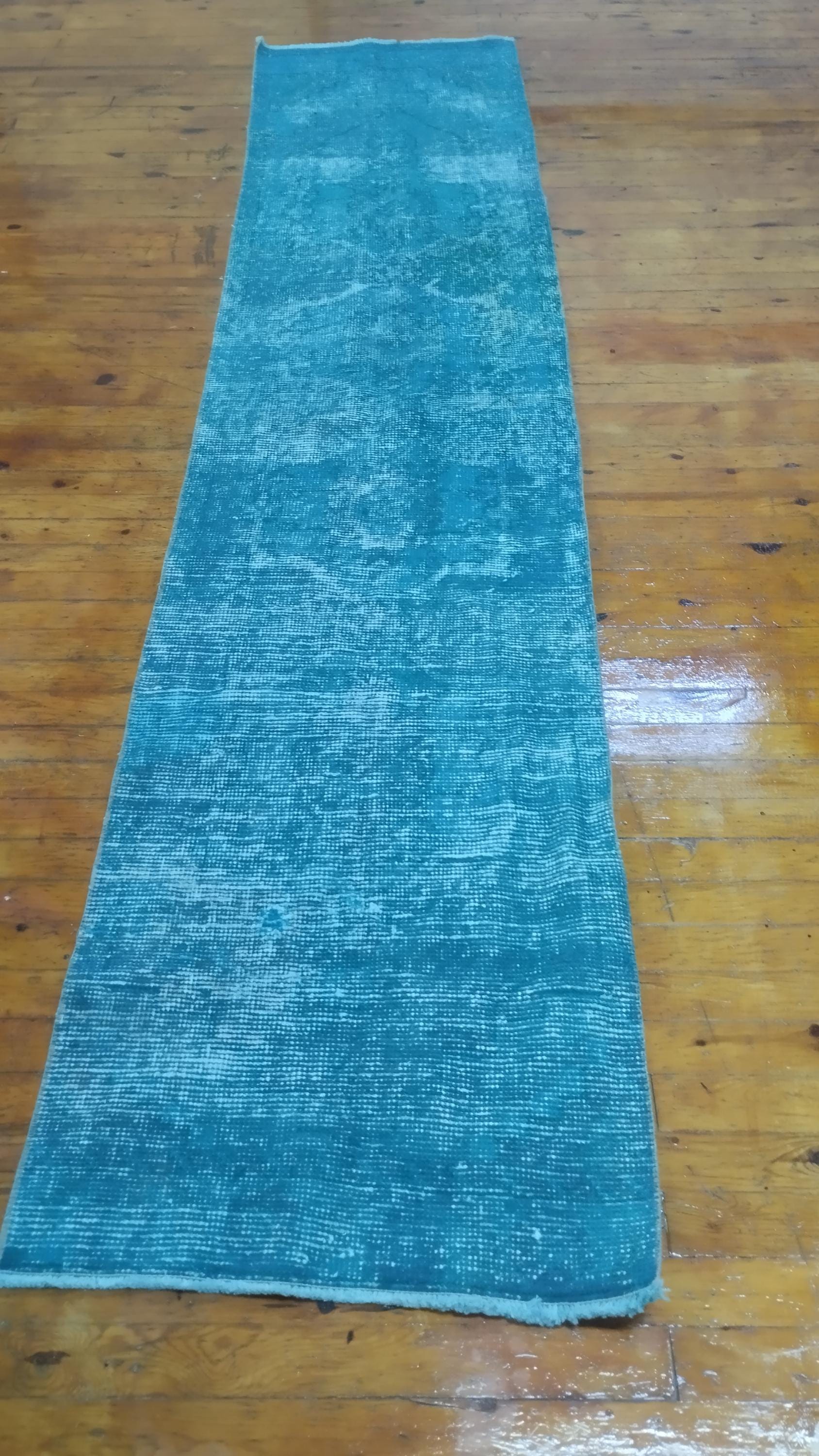 ヴィンテージトルコランナーラグ：手織りウール廊下用ラグ（2.2x9.9