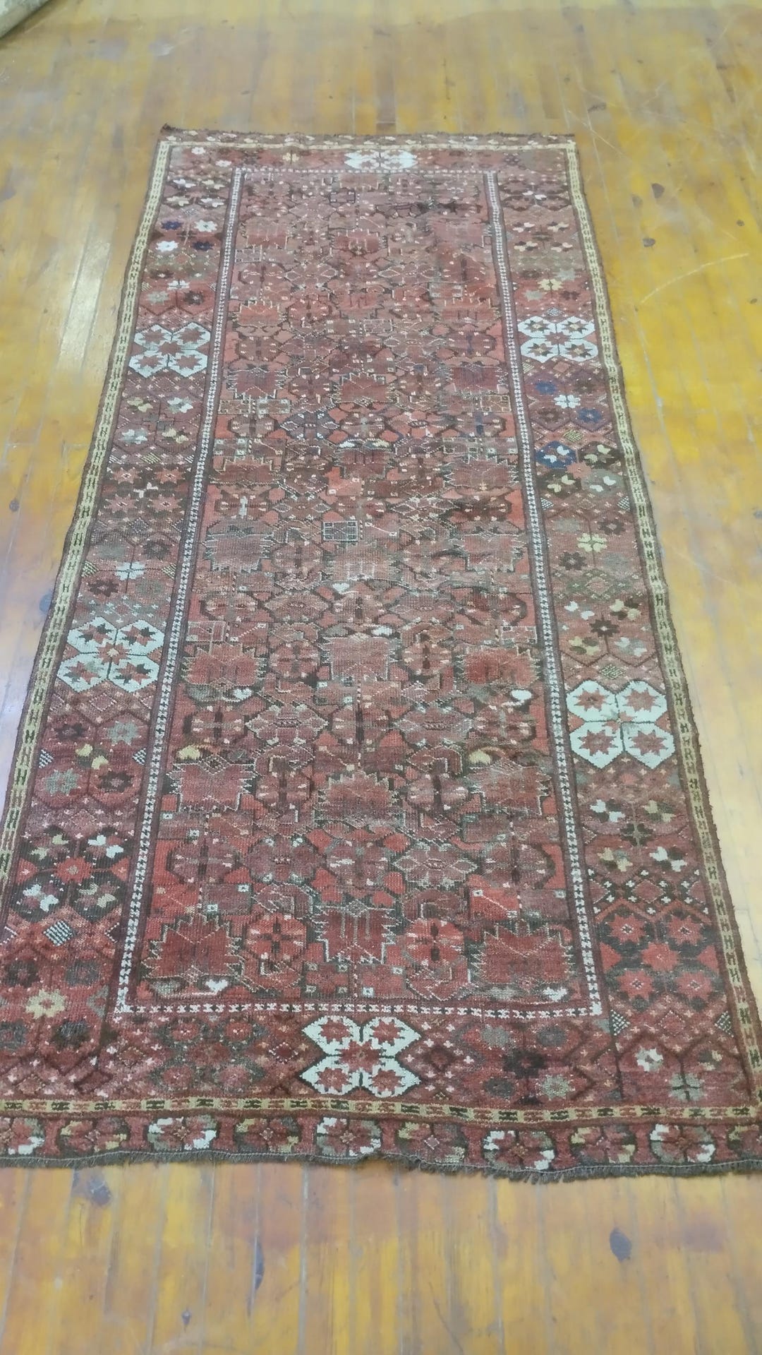 4x9 Handmade Antigue Rug, Entry Corridor Kitchen Bedroom Rug, Home ...