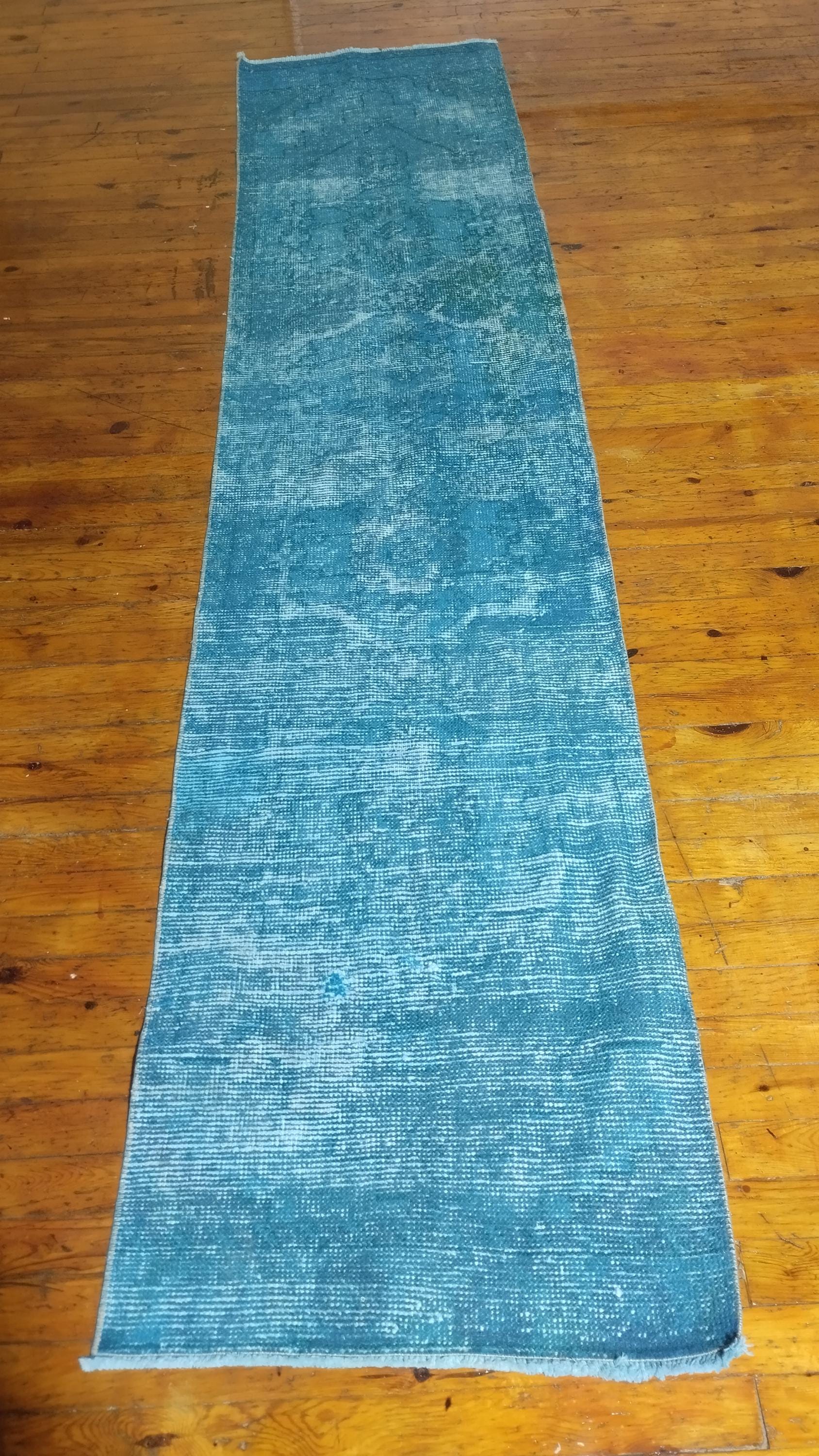 ヴィンテージトルコランナーラグ：手織りウール廊下用ラグ（2.2x9.9