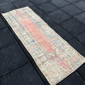 2x7 Runner rug, hallway rug, handmade wool rug, stair rug, vintage rug, oushak rug, home decor rug, bohemian rug 2.5x6.10