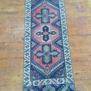 Vintage Oushak Turkish Rug 2.3x6: Handwoven Wool Entryway Runner