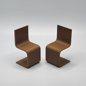 Set of 2 Miniature Modern Dining Chairs (1/12 Scale)