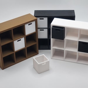 Miniature Cube Organizer with 5 Bins (1:12 Scale)