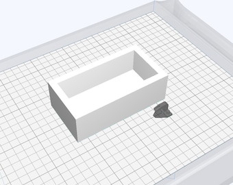 3D Modeling File (STL) for Miniature Modern Bathtub with Faucet (1/12 Scale)