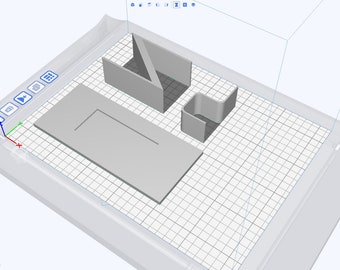 3D Model File (STL) for Miniature Modern Dining Set - Seats 6-8 (1/12 Scale)