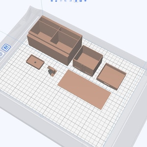 3D Model File (STL) for Miniature Bathroom Double Vanity (1:12 Scale)