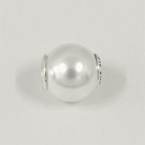 Pendentif rond en perles artificielles blanches Pandora