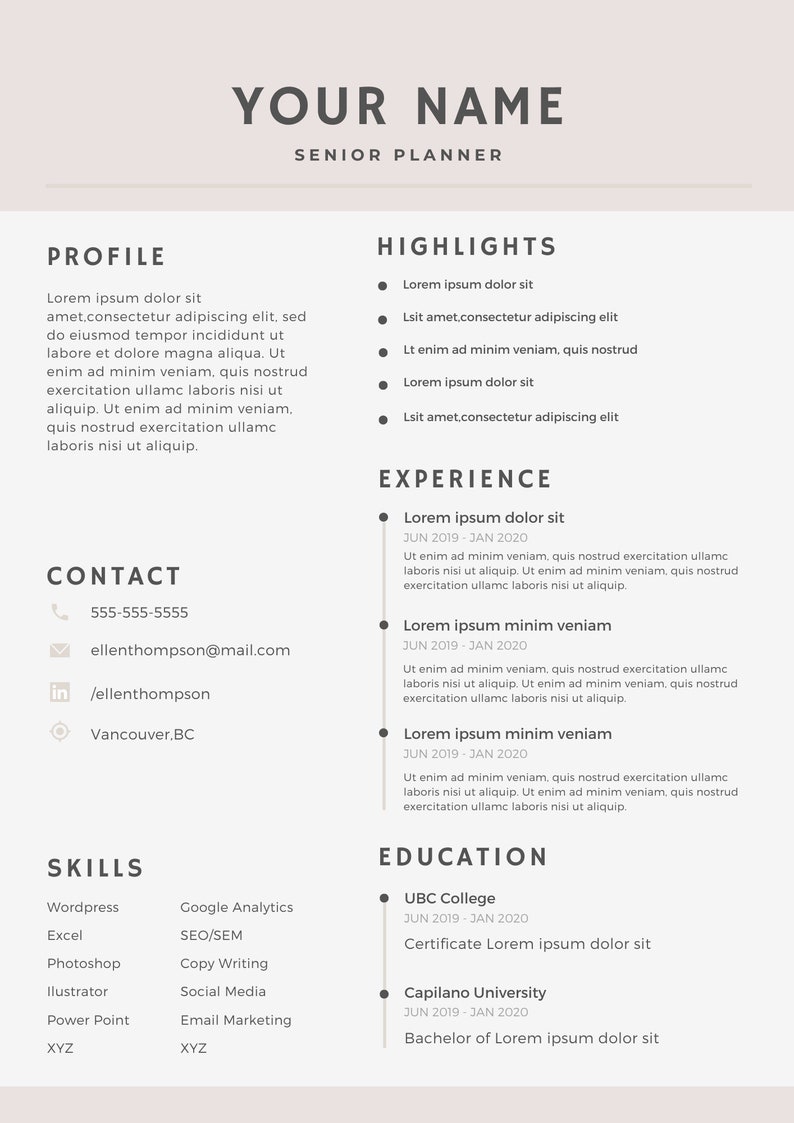 Clean Modern Resume Resume Template Modern Resume Template Creative