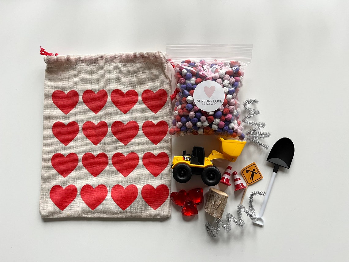 Valentines Day Sensory Kits, Construction Kit, Classroom Loot Bags