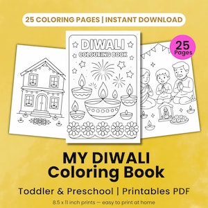 Diwali Coloring Book: Easy Printable Pages for Toddlers (PDF)