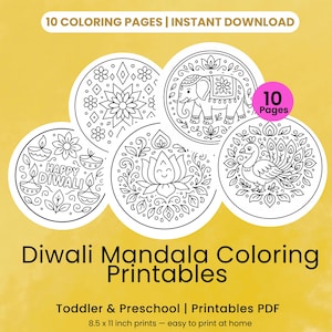 Diwali Mandala Coloring Pages for Kids: Festival of Lights (PDF)