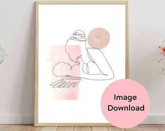 Loss of Baby Print, Miscarriage Gift, Sympathy Gift, Infant Loss, Line Art Print, Sorry for Your Loss, Baby Heaven Art, Angel Infant