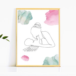 Loss of Baby Print, Miscarriage Gift, Sympathy Gift, Infant Loss, Line Art Print, Sorry for Your Loss, Baby Heaven Art, Angel Infant