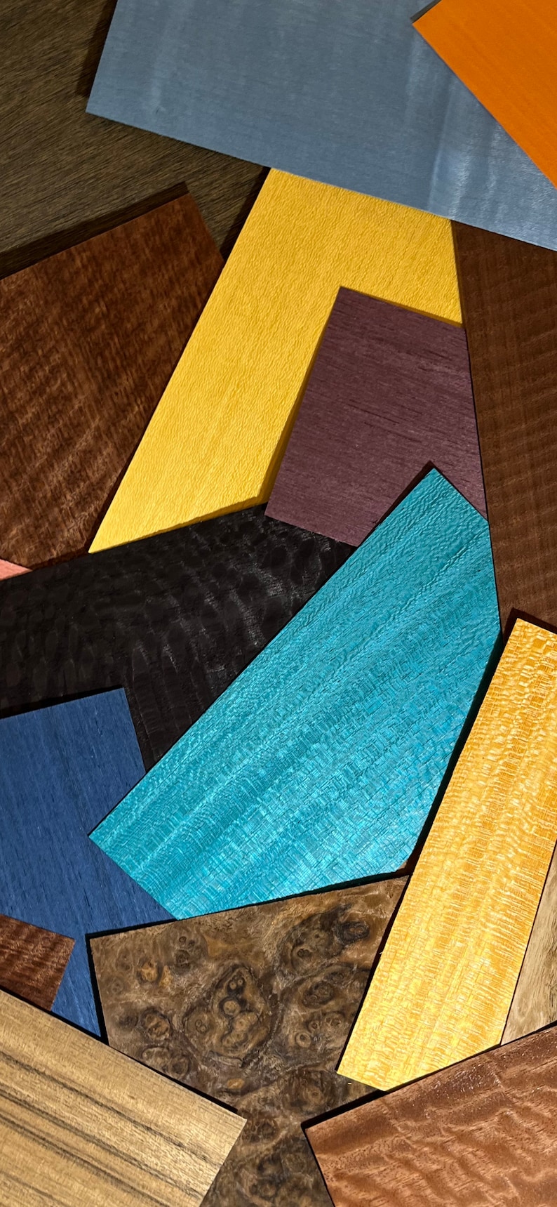 Dyed and Exotic Premium Wood Veneers. 24 Exquisite Sheets. Highest Quality All Wood Veneers