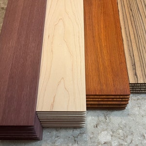 1/2”x4”x24” Premium Padauk, Purpleheart, Hard Maple, Zebrawood,laser cutting, cnc, engraving, scroll saw cutting, craft. Ships 1 day