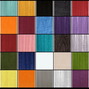 4” by 12” Dyed wood veneers  Complete saturation through and through. 25 beautiful vibrant dyed veneers. Premium quality.
