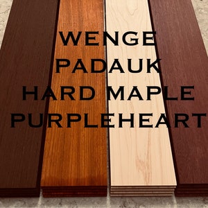 1/2”x4”x24” Padauk, Purpleheart, Wenge, Maple, laser cutting, cnc, engraving, scroll saw cutting, craft. Thin Exotic Hardwoods Ships 1 day