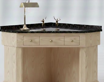 Custom Furniture Curved or Standard Solid Wood Desk with drawer. Computer Desk Lap top desk Custom sizes and finishes.