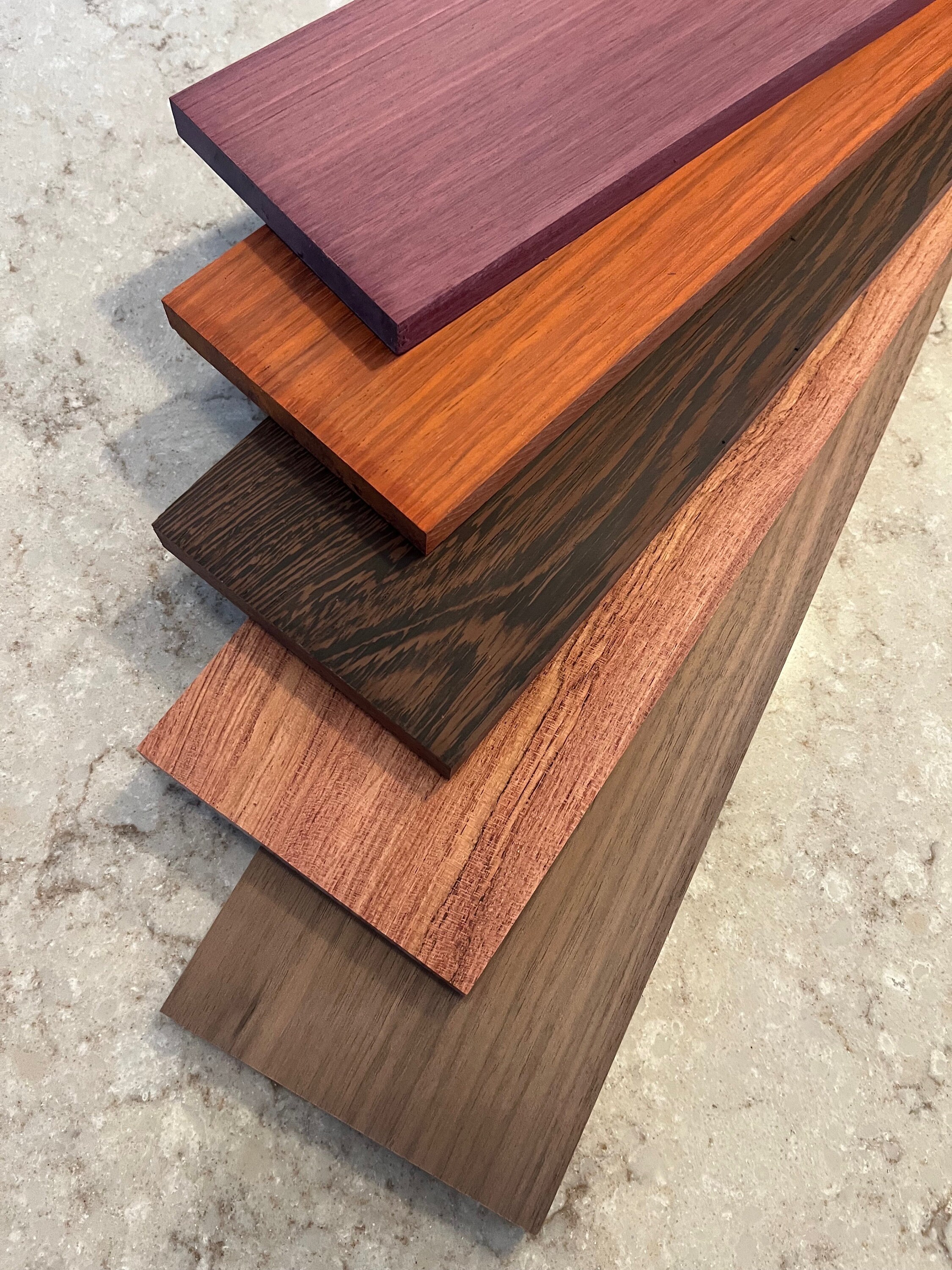 屏風（木製） 1/2”x4”x24” Padauk, Purpleheart, Wenge, Walnut, Bubinga