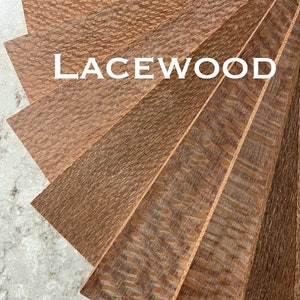 1/4” thick solid exotic Lacewood hardwood,  laser cutting, cnc, engraving and scroll saw cutting. Thin craft wood. Ships 1 day