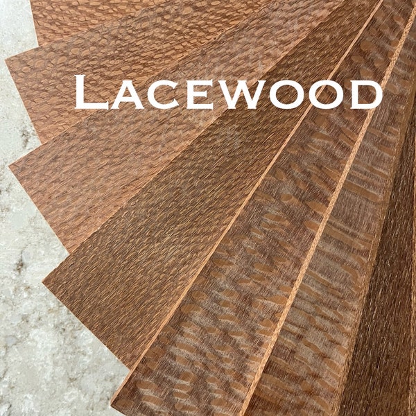 1/4” thick solid exotic Lacewood hardwood,  laser cutting, cnc, engraving and scroll saw cutting. Thin craft wood. Ships 1 day