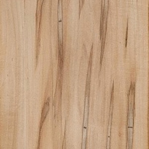 May include: Close-up of a light-colored wood grain pattern. The wood has a natural, warm tone with vertical streaks of darker brown and small, dark knots. The grain is visible and adds texture to the surface.