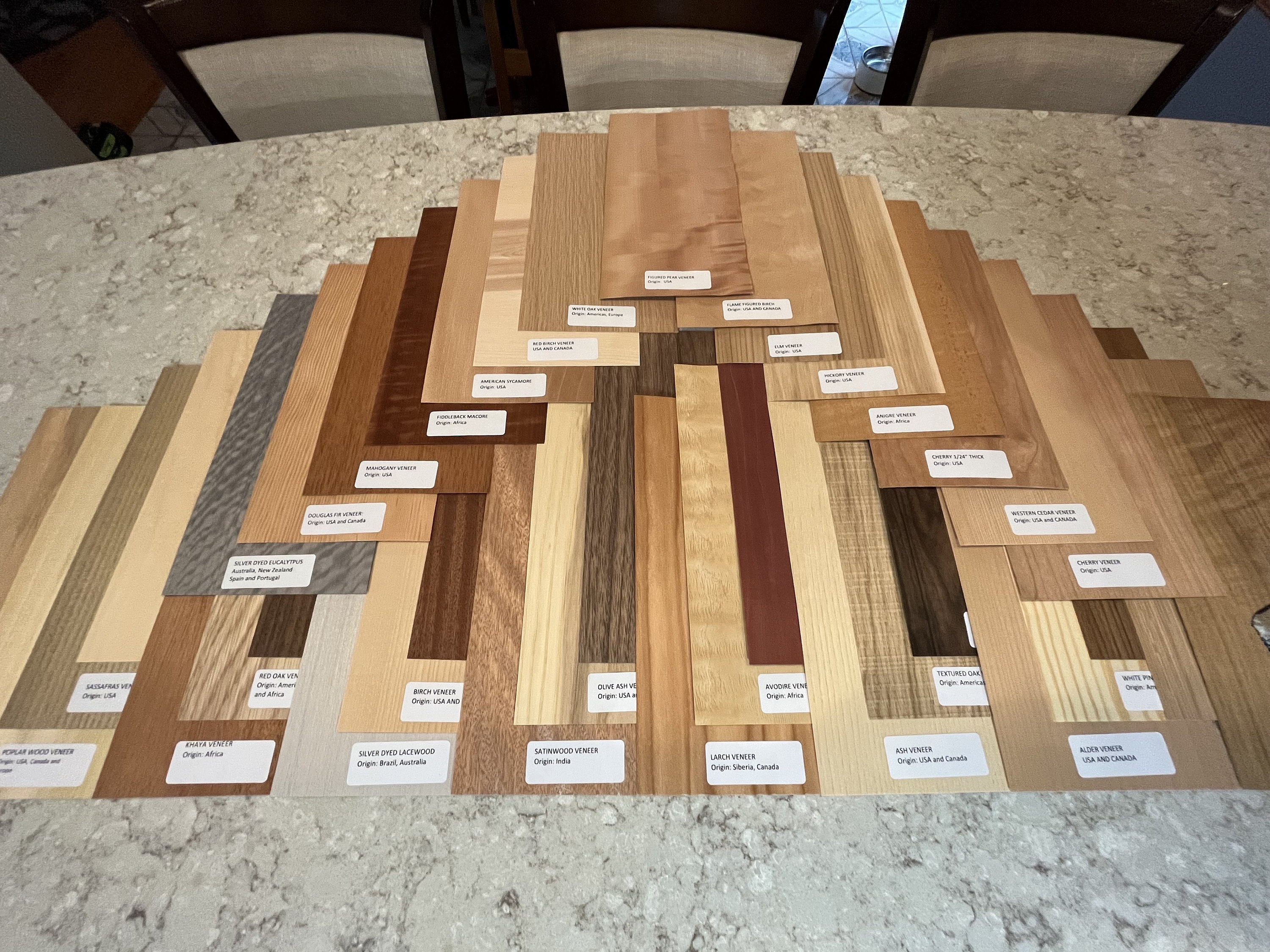 40 LABELED 6 by 12 Exotic and Domestic Wood Veneer Sheets. 20 Square ...