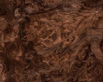 Walnut Burl raw all wood  veneer 9”x18.75”x1/45” Premium quality.