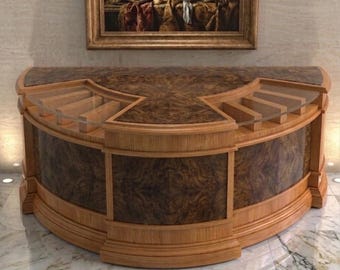 Check Desks for Banks and Credit Unions Financial Reception Desks Custom Furniture Wood Desk  Custom sizes and finishes. Made to order.