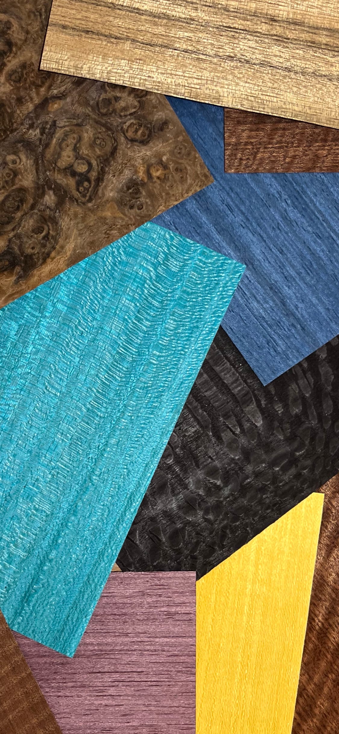 Exotic and Dyed Wood Veneer Sheets. 30 Colorful Sheets. High Quality