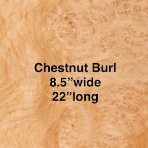 Chestnut Burl raw all wood exotic veneer 8.5” wide x 22” long x 1/42” thick. Premium quality. Ships 1 day
