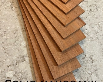 1/2”x4”x24” solid mahogany hardwood, laser cutting, cnc, engraving and scroll saw cutting. Thin craft wood. Ships 1 day