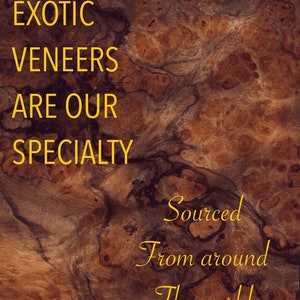 Exotic Highly Figured All Wood Veneer Sheets from around the world. 15 stunning extra large sheets of premium wood veneers. Ships 1 day