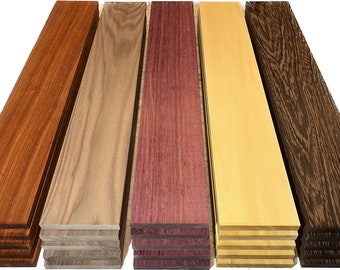 1/2”x4”x24” Premium Padauk, Purpleheart, Wenge, Walnut, Yellowheart, 5 pcs. laser cutting, cnc, engraving, Hardwood thins Ships 1 day
