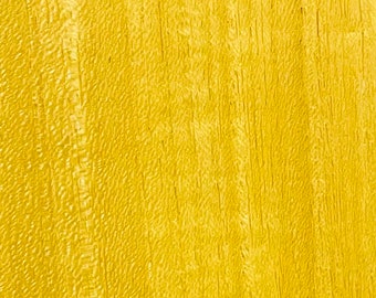 36”x 6.75” dyed Bright Yellow wood veneer. Complete saturation. Beautiful and vibrant multi-color veneers. Premium quality.