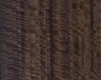 Figured Fumed Eucalyptus raw all wood exotic veneer 7” wide x 36” long x 1/42” thick. Premium quality. Ships 1 day