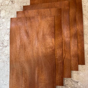 Mahogany 5 Sheets South American- Drape Swietenia raw all wood exotic veneer. 7.5” x 12” x 1/42” Premium quality. Ships 1 day