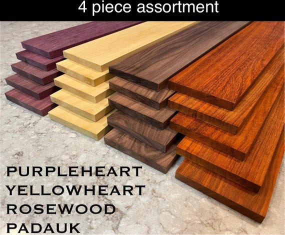 Exotic Wood Zones Combo Pack Of Padauk Cherry Walnut Assorted Wood Thin Stock Wooden Craft Carving Scrolls Short Lumber Boards 3 8 X 2 X 12 15 Pcs