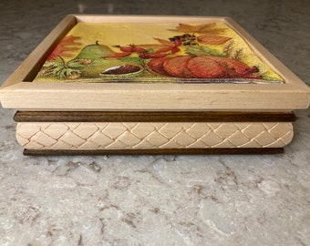 Wood Napkin Holder With Weave Detailing. We can customize this unit to your exact specifications.