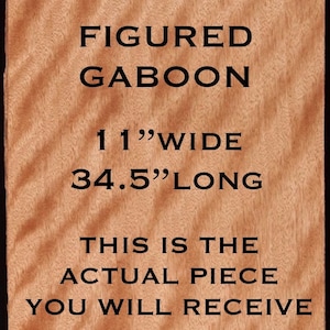 Figured Gaboon raw all wood exotic veneer. 11” x 34.5” x 1/42” Premium quality. Ships 1 day