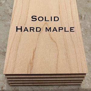 1/4”x4”x24” solid hard maple hardwood,  laser cutting, cnc, engraving and scroll saw cutting. Thin craft wood. Intarsia, Ships 1 day