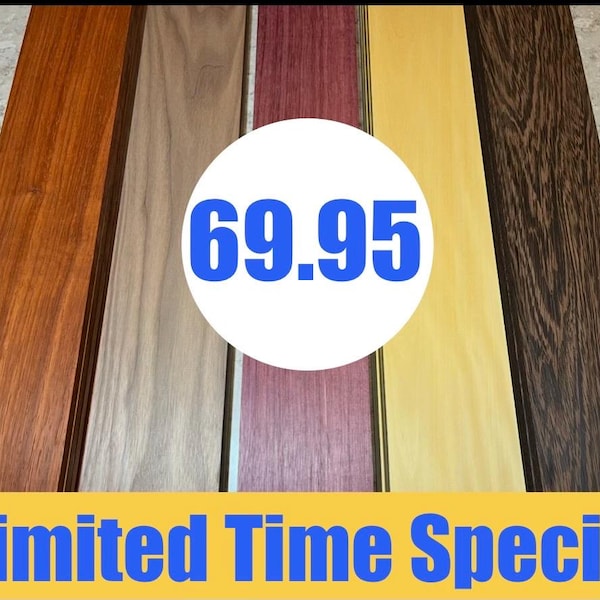 1/2”x4”x24” Premium Padauk, Purpleheart, Wenge, Walnut, Yellowheart, Total of 5 pcs. laser cutting, cnc, engraving, Hardwood thins